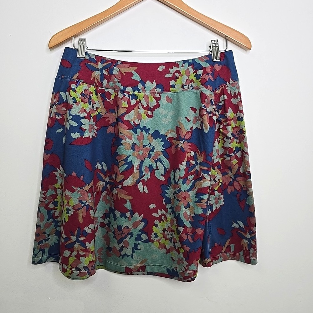 REI Floral A-Line Skirt in Burgundy, Navy, Teal and Lime